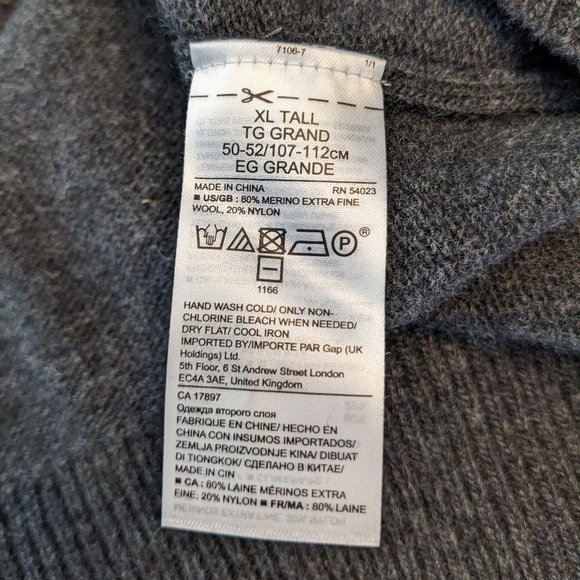 Banana Republic Italian Merino Half-Zip Sweater - XLT - Like New - Picture 5 of 5